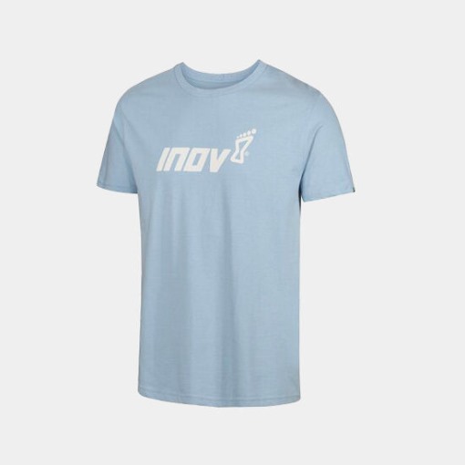 Light Blue Organic Cotton T-Shirt ''Inov-8'' Men's