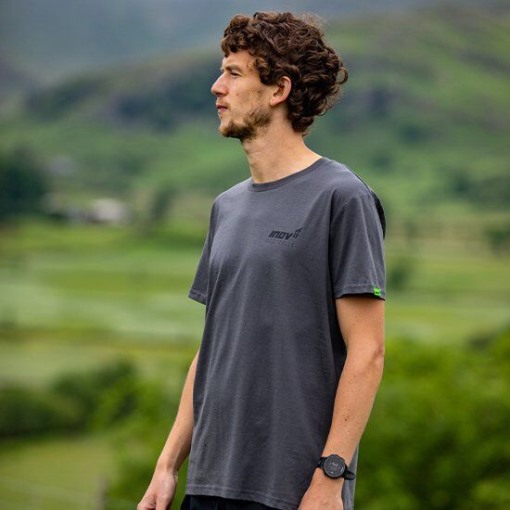 Dark Grey Inov-8 Organic Cotton T-Shirt ''Forged'' Men's