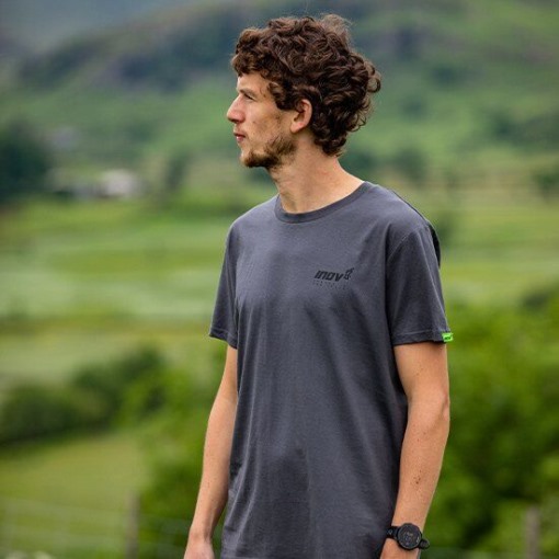 Dark Grey Inov-8 Organic Cotton T-Shirt ''Forged'' Men's