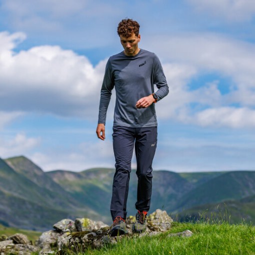Inov-8 Graphic T-Shirt Long Sleeve ''Brand'' Men's Grey