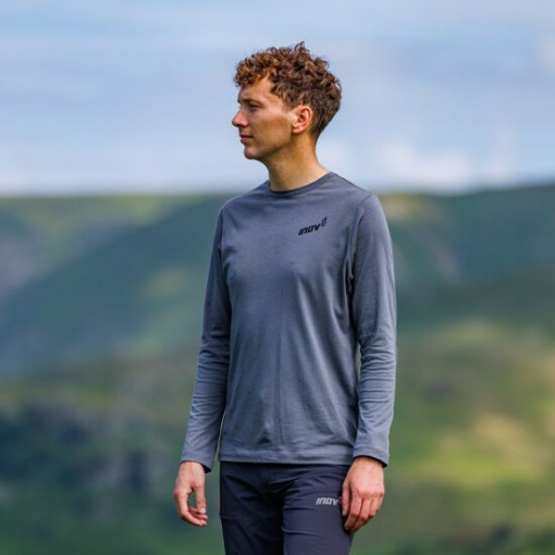 Inov-8 Graphic T-Shirt Long Sleeve ''Brand'' Men's Grey