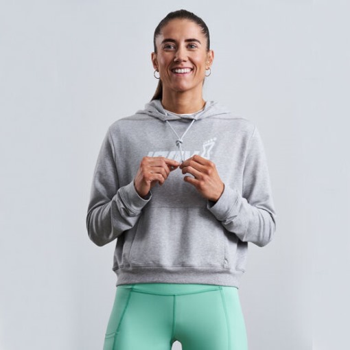 Inov-8 Light Grey F-Lite Cropped Hoodie Women's