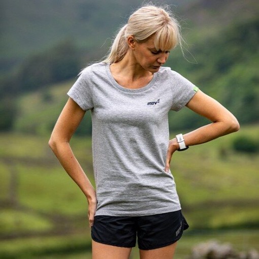 Organic Cotton T-Shirt ''Obsessed'' Women's Inov-8 Light Grey