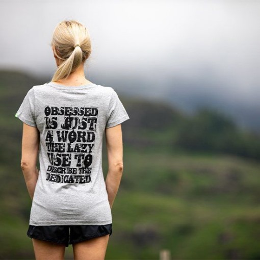 Organic Cotton T-Shirt ''Obsessed'' Women's Inov-8 Light Grey